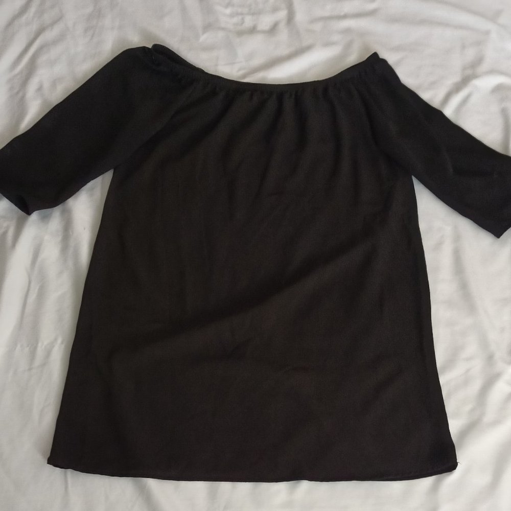 Tovia Black Shoulder Dress